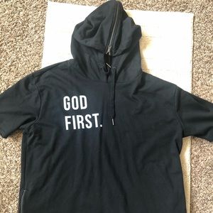 God 1st short sleeve hoodie men’s